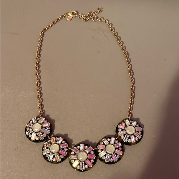 J. Crew Jewelry - JCrew Iridescent Crystal Necklace on Tortoise Discs